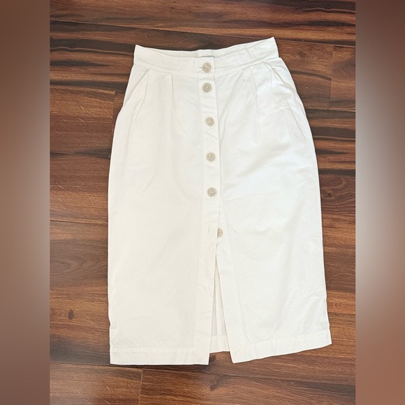 Vintage White Jean denim midi Skirt -100% cotton - size S- excellent condition - Picture 10 of 10
